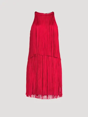 Tiered Fringe Mini Dress