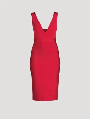 Icon Deep V-Neck Midi Dress