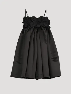 Andra Baby Doll Dress With Floral Appliqué