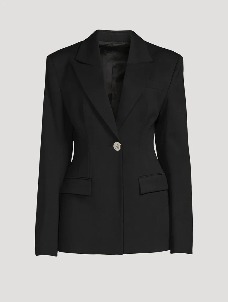Blue Wool Stretch Blazer