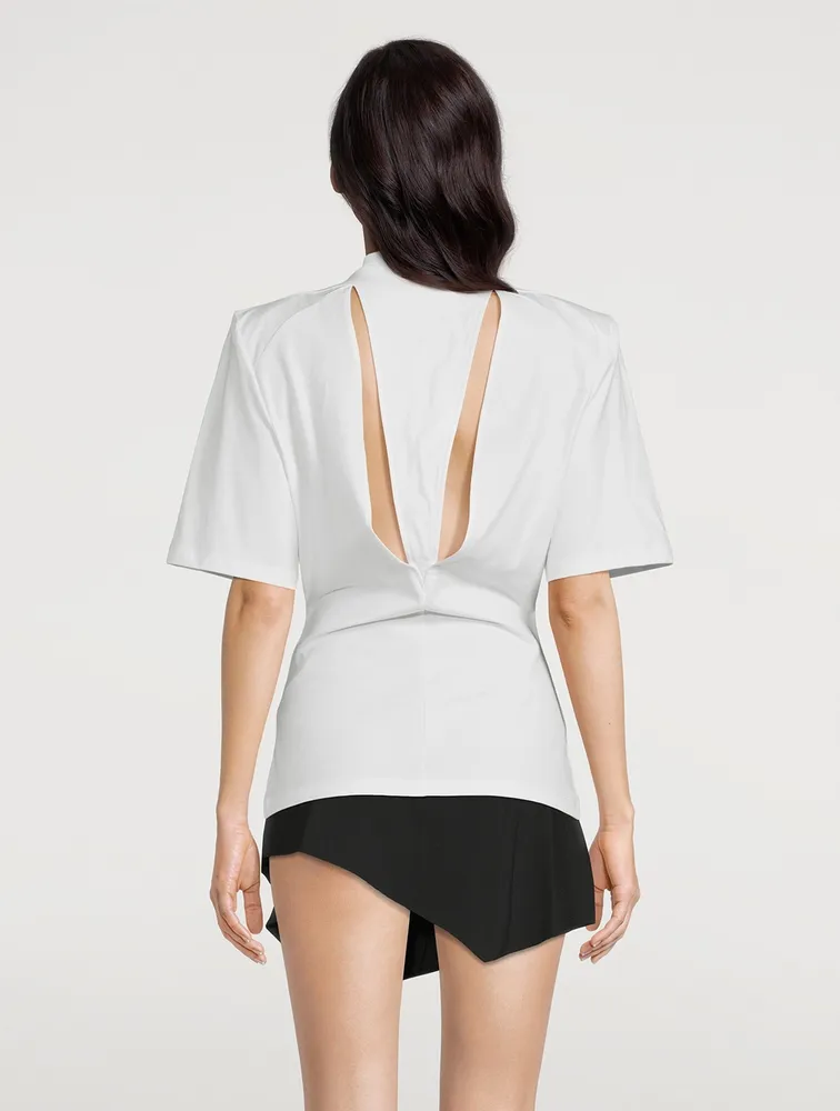 Jewel Padded Shoulder T-Shirt