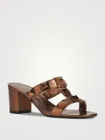 Roman Stud Metallic Leather Mules