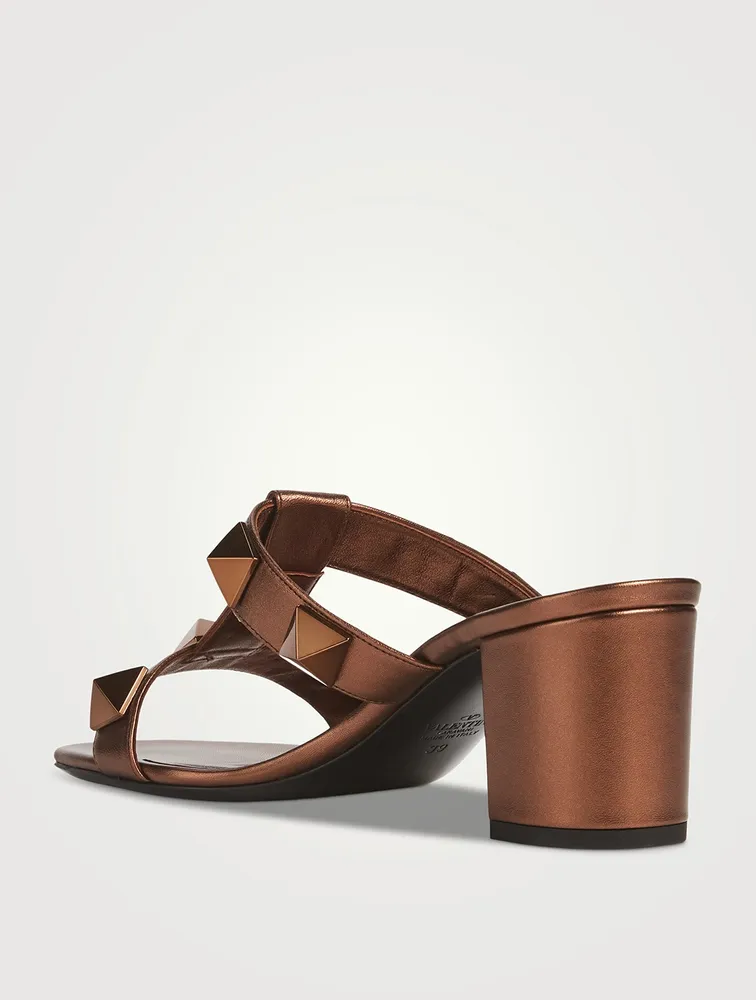 Roman Stud Metallic Leather Mules