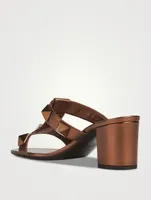 Roman Stud Metallic Leather Mules