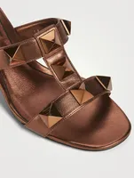 Roman Stud Metallic Leather Mules