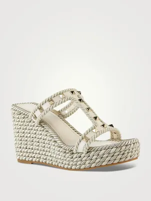 Braided Platform Wedge Mules