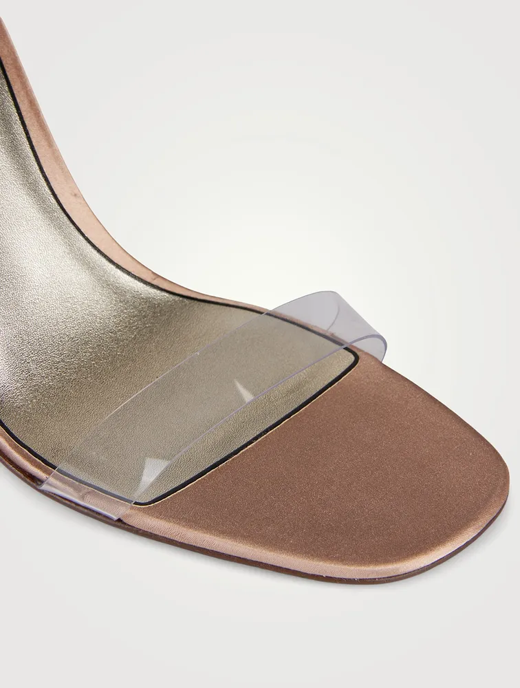 Rockstud Leather Ankle-Wrap Sandals