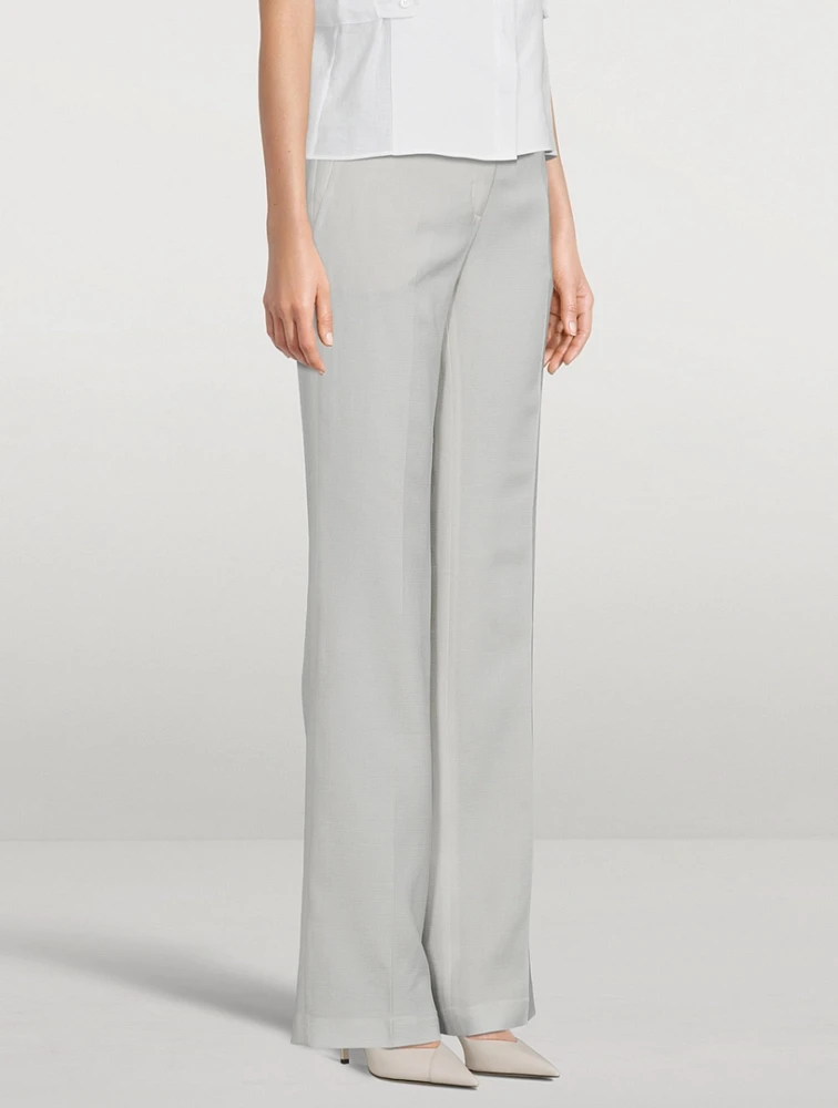 Carl Cotton Silk Double-Face Straight-Leg Trousers