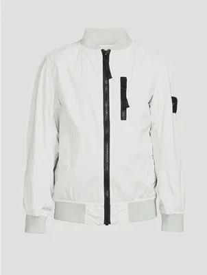 Nylon Stretch Bomber Jacket