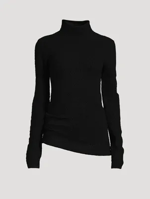Asymmetric Turtleneck Sweater