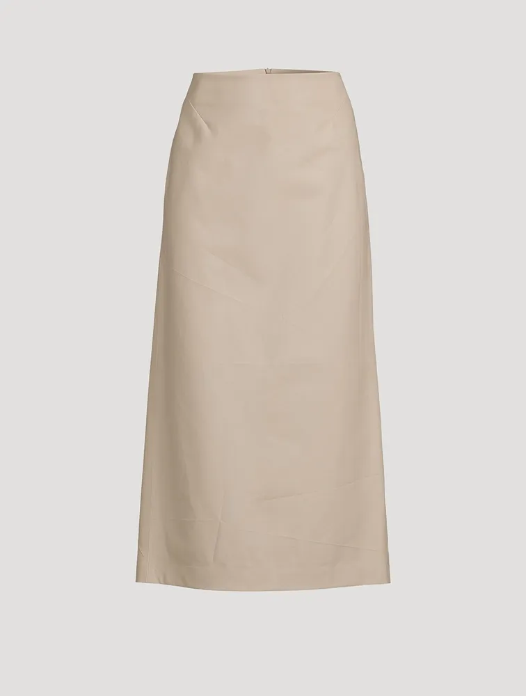 Berthe Leather Midi Skirt
