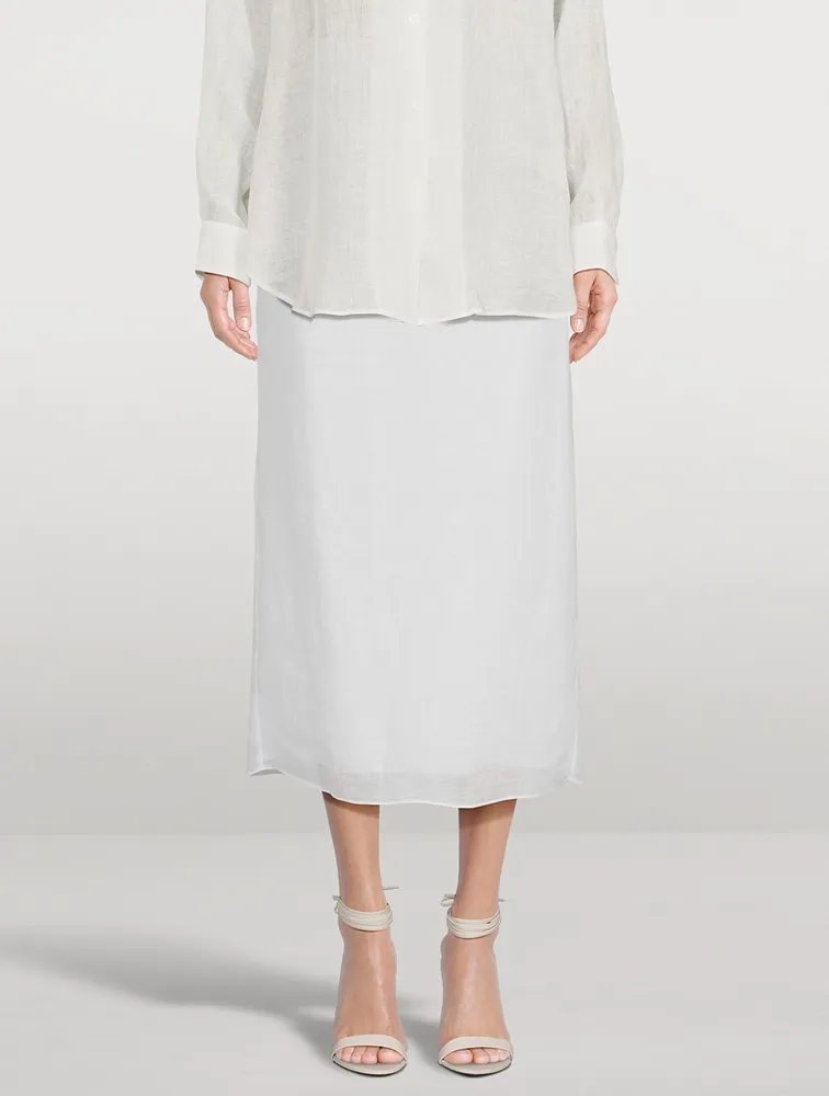 Berth Linen Midi Skirt