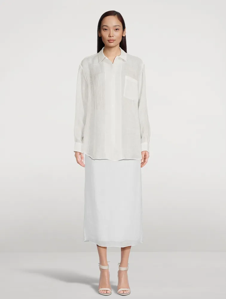 Berth Linen Midi Skirt