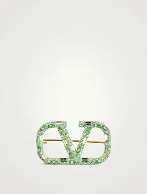 VLOGO Crystal Brooch