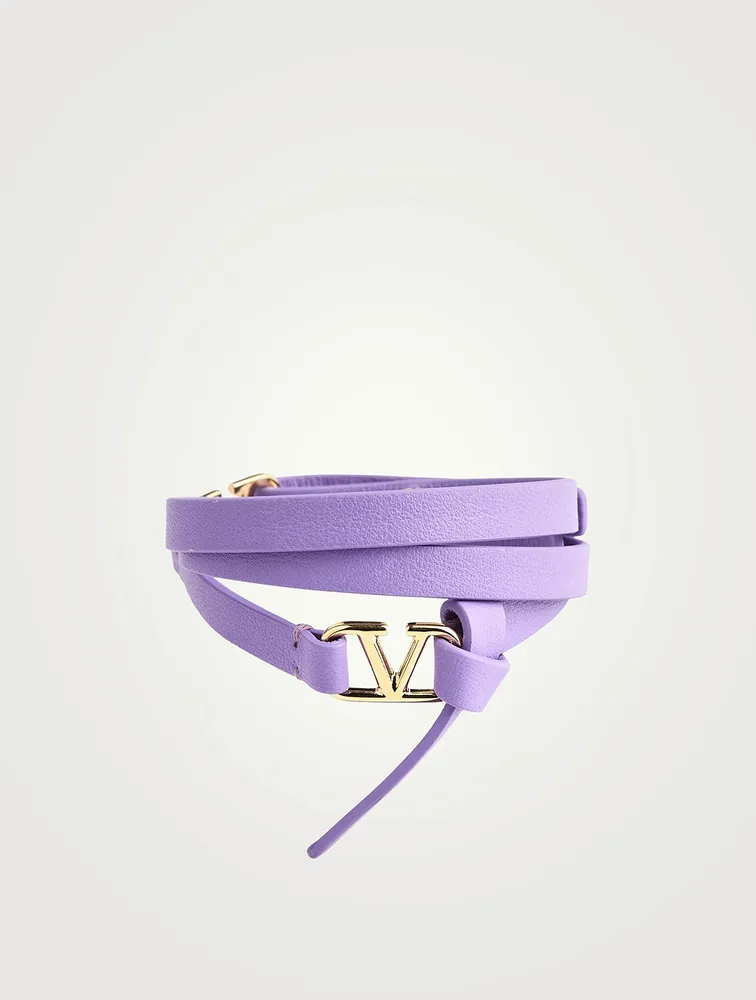 VLOGO Leather Wrap Strap Bracelet
