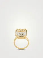 VLOGO Signature Ring With Crystal