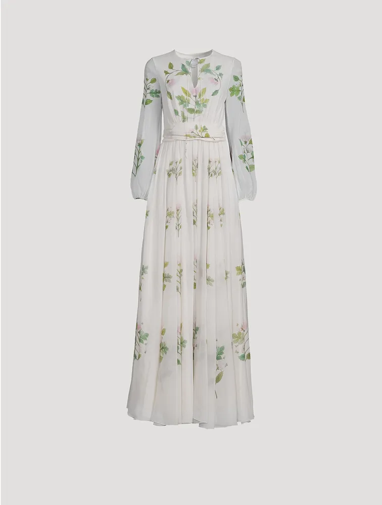 Silk Georgette Gown In Floral Print