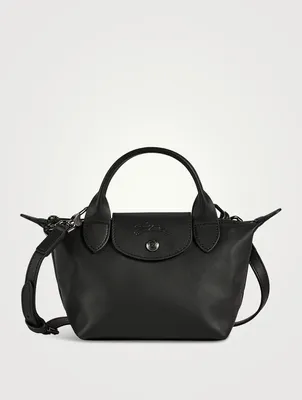 XS Le Pliage Xtra Leather Top Handle Bag