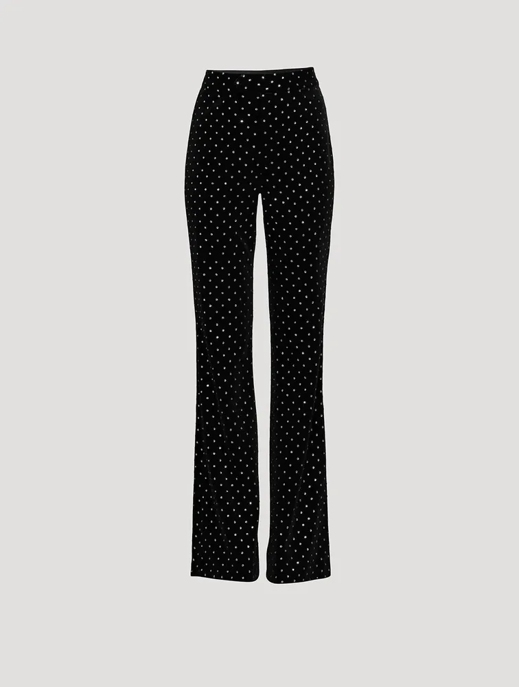 The School Embellished Velvet Trousers