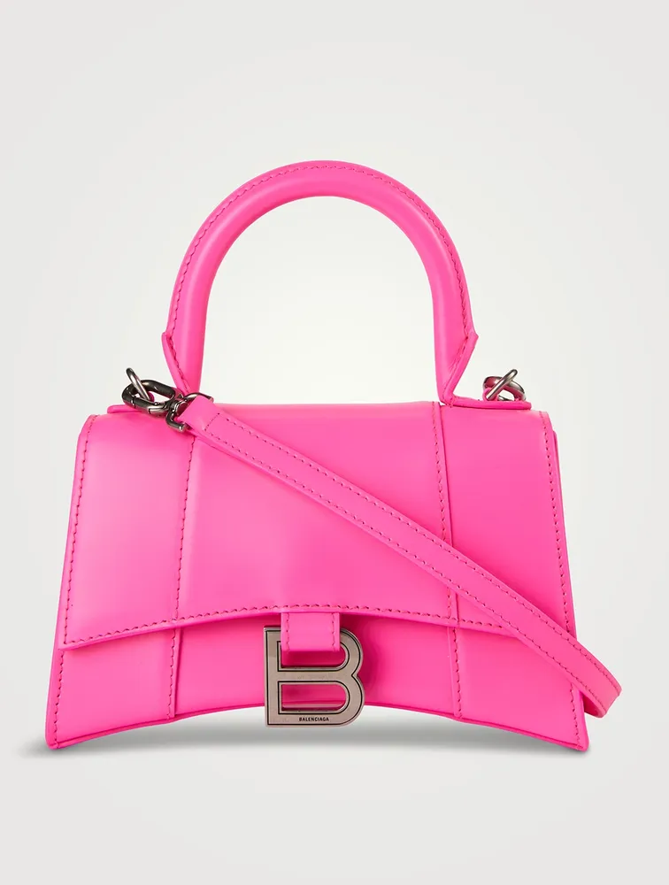 XS Hourglass Leather Top Handle Bag