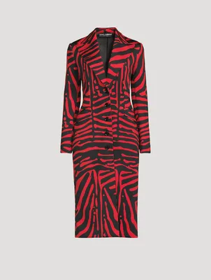 Midi Coat Zebra Print