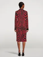 Midi Coat Zebra Print