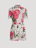 Poplin Playsuit Carnation Print