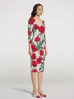 Silk Charmeuse Midi Dress Poppy Print