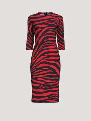 Jersey Midi Dress Zebra Print