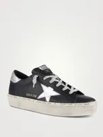 Hi-Star Leather Sneakers With Laminated Star And Heel
