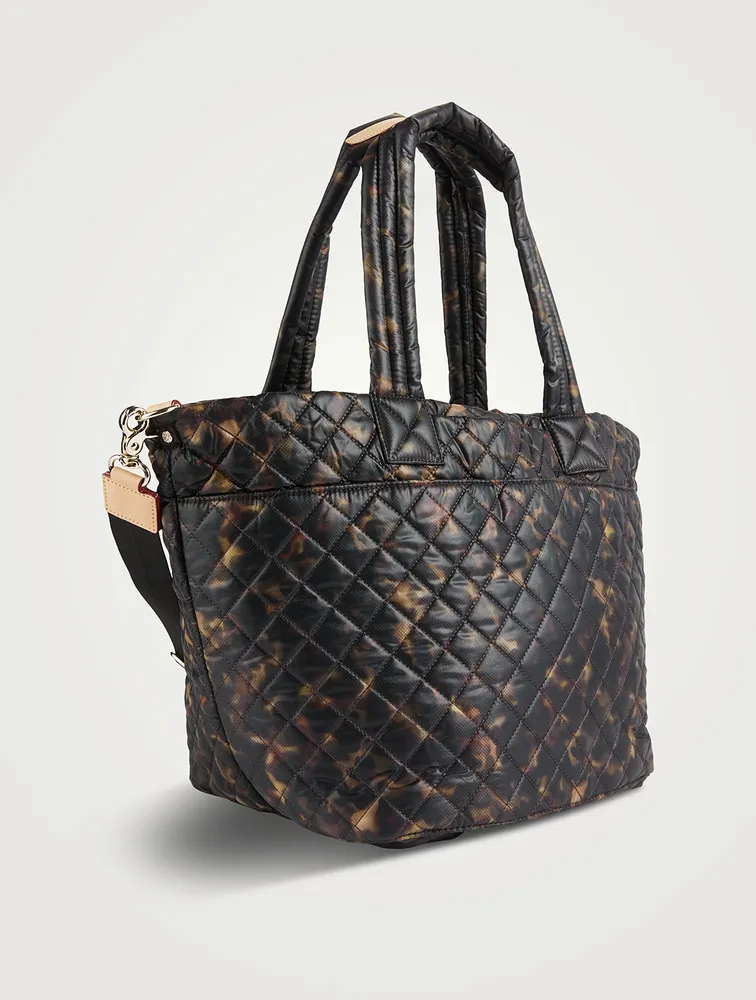 Medium Metro Deluxe Tote Bag In Tortoise Print