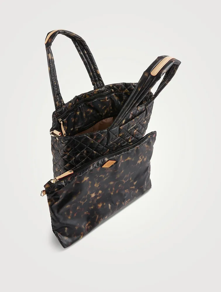 Medium Metro Deluxe Tote Bag In Tortoise Print