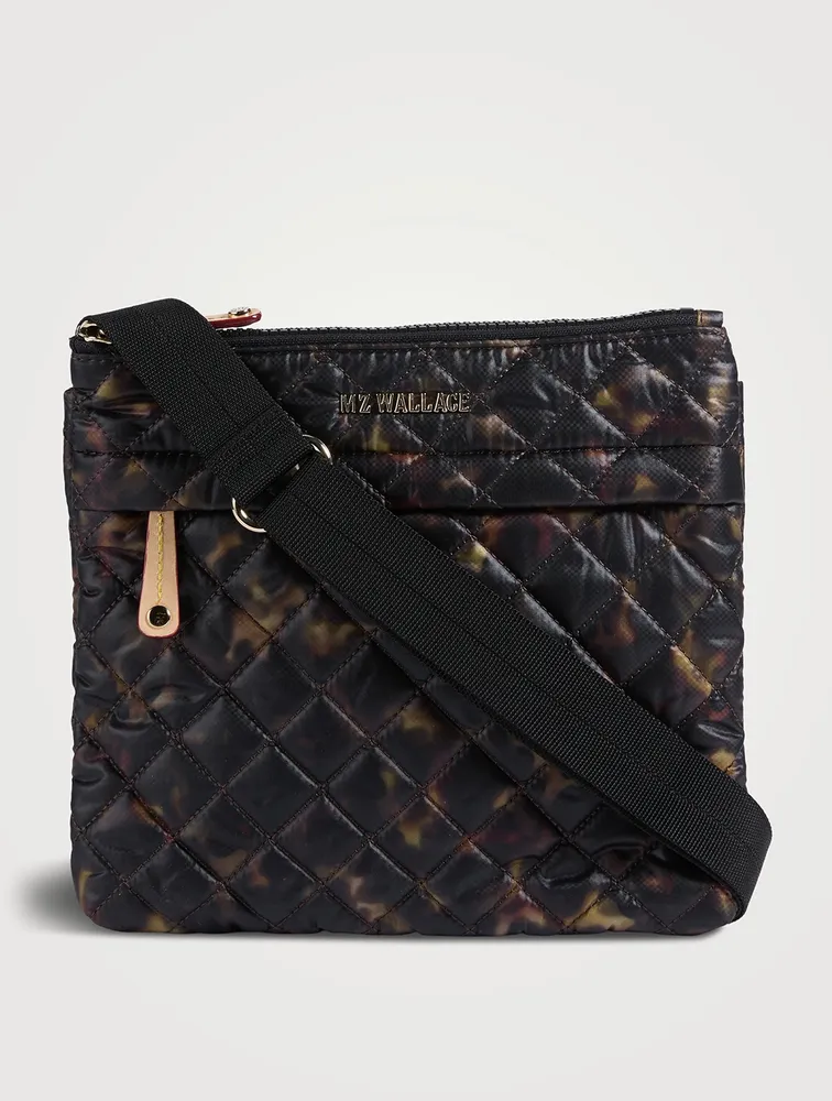 Metro Flat Crossbody Bag In Tortoise Print
