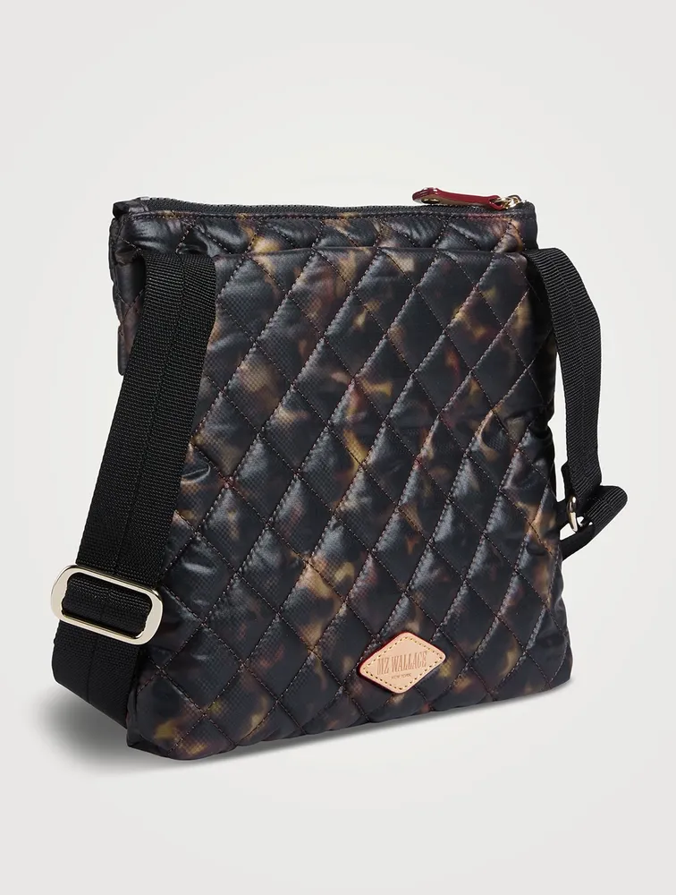 Metro Flat Crossbody Bag In Tortoise Print