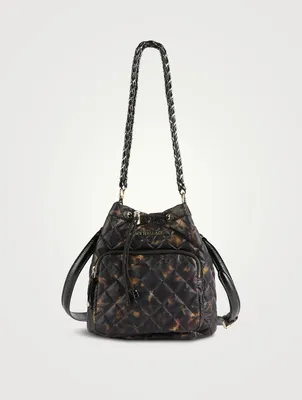 Crosby Drawstring Bucket Bag In Tortoise Print