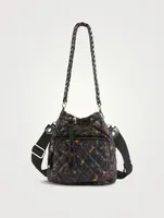 Crosby Drawstring Bucket Bag In Tortoise Print