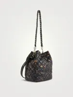 Crosby Drawstring Bucket Bag In Tortoise Print