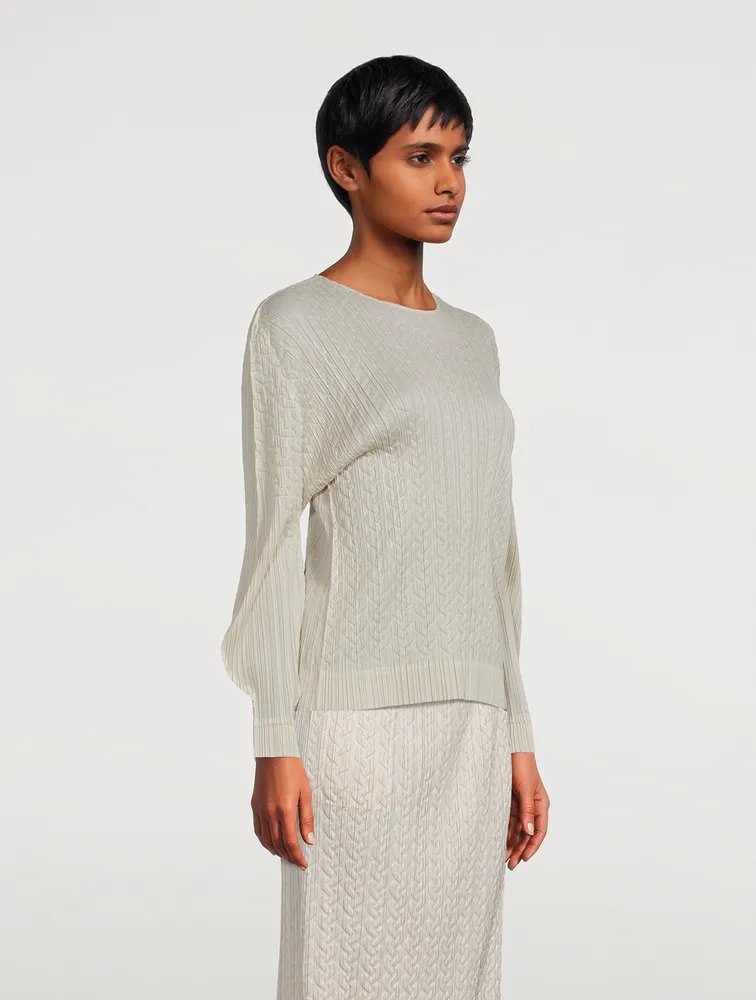 Cable-Stitch Long-Sleeve Shirt