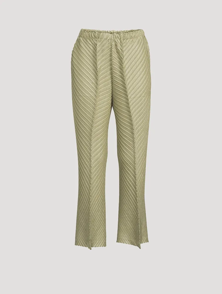 Linen-Like Pleats Pants
