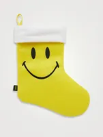 x Smiley Holiday Felt Stocking