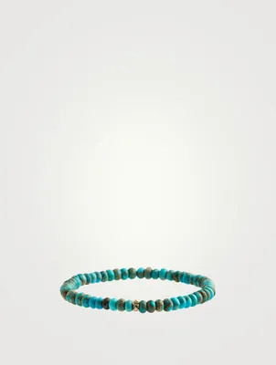 Beaded Bracelet With 14K Gold Diamond Rondelle