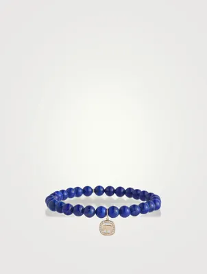 Beaded Bracelet With 14K Gold Elephant Charm