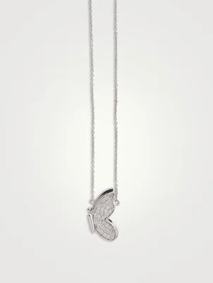 14K Gold Pavé Butterfly Necklace