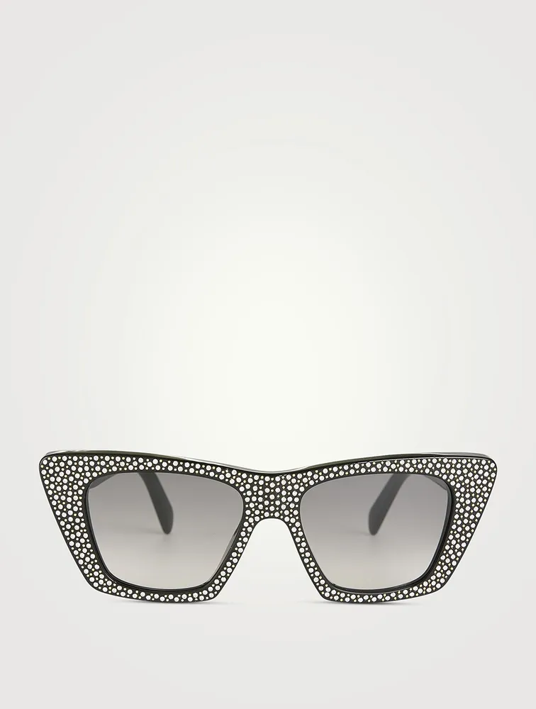 Cat Eye Sunglasses With Crystals