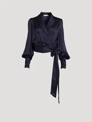 Silk Wrap Blouse