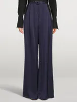 Silk Wide-Leg Trousers