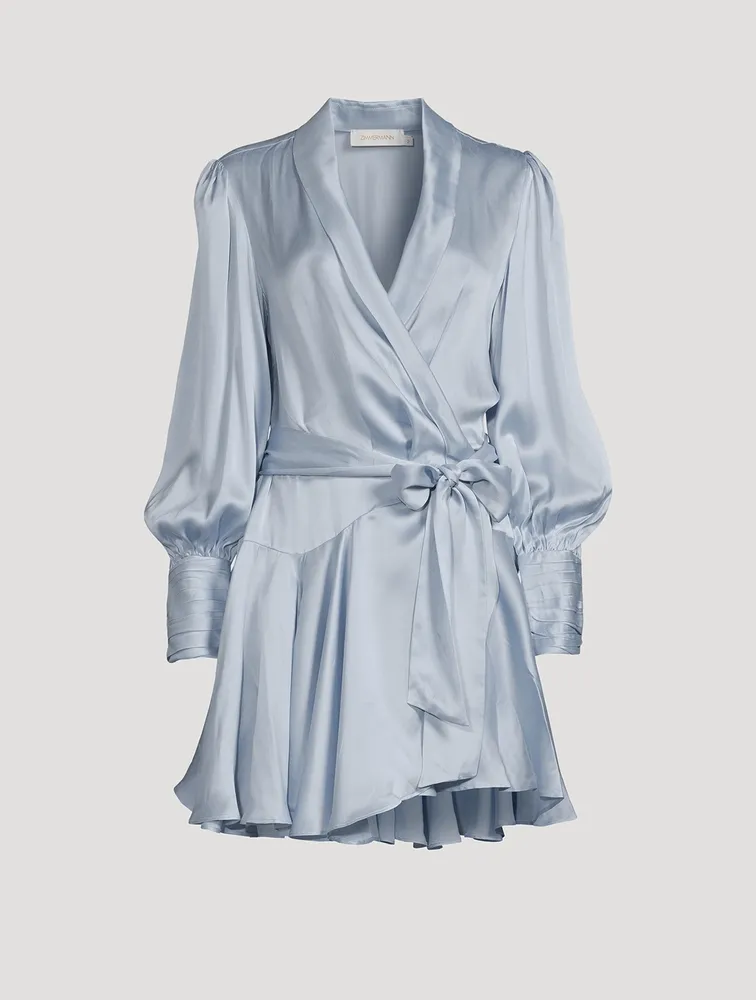 Silk Wrap Mini Dress