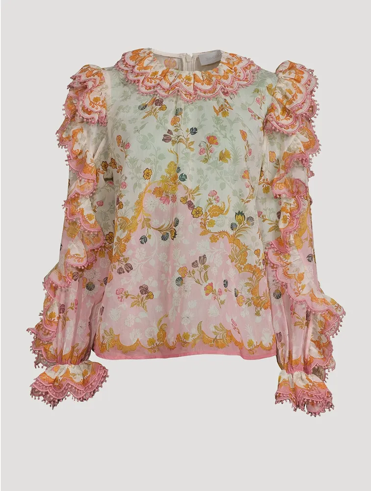 Laurel Frill Blouse Floral Print
