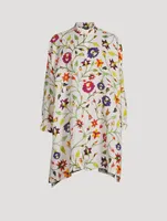 Linen Long Shirt Floral Print