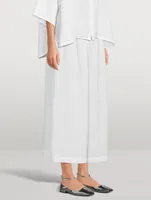 Linen Flared Cropped Pants